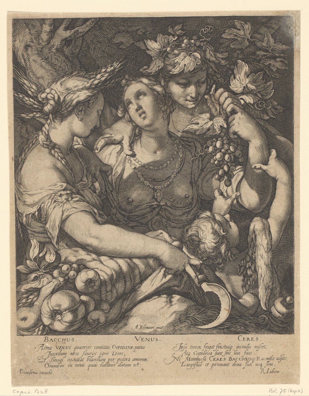 Venuše, Bacchus a Ceres Venus Triget bez Ceres a Bacchus (název na objektu) od Jan Saenredam