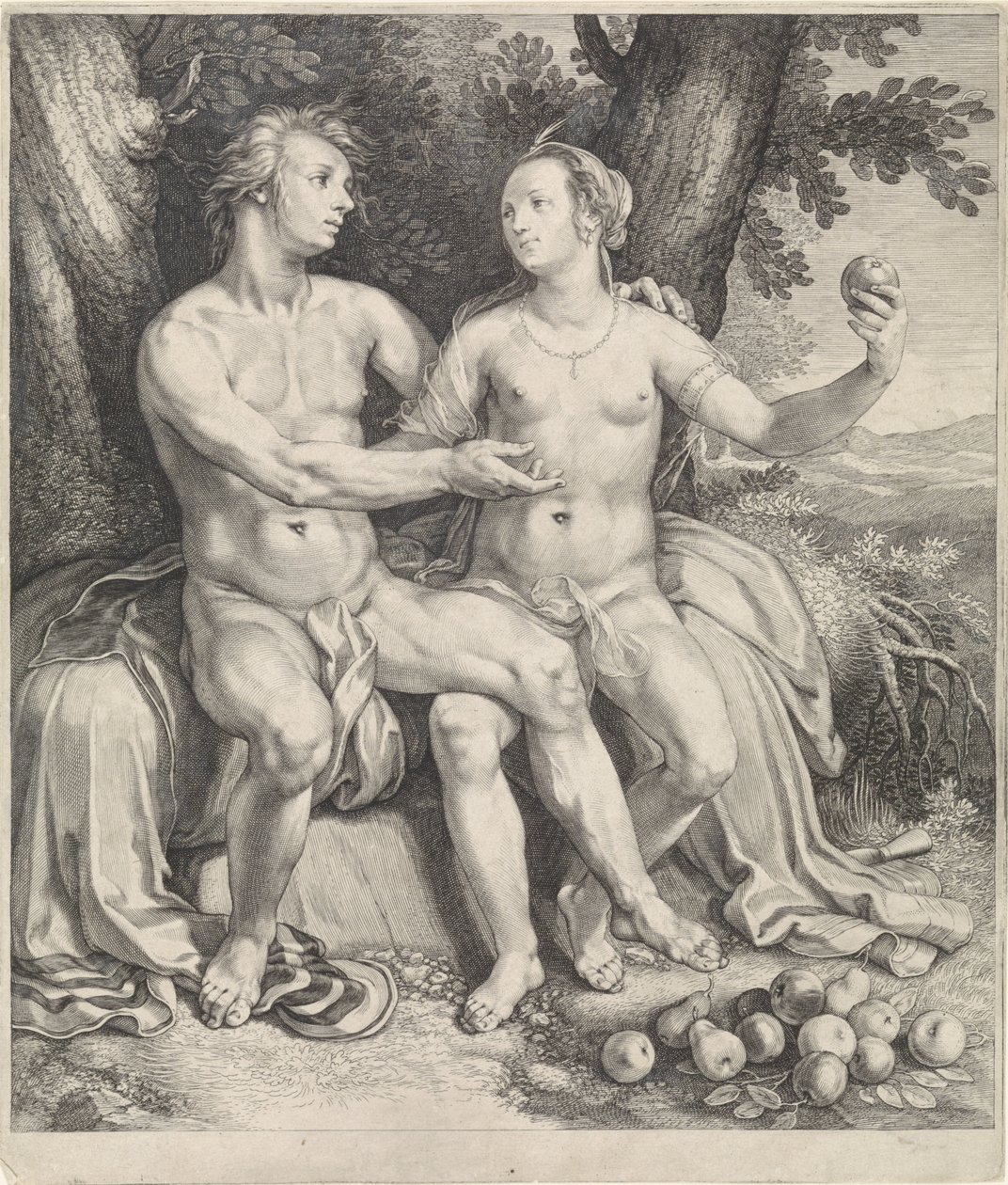 Vertumnus en Pomona od Jan Saenredam