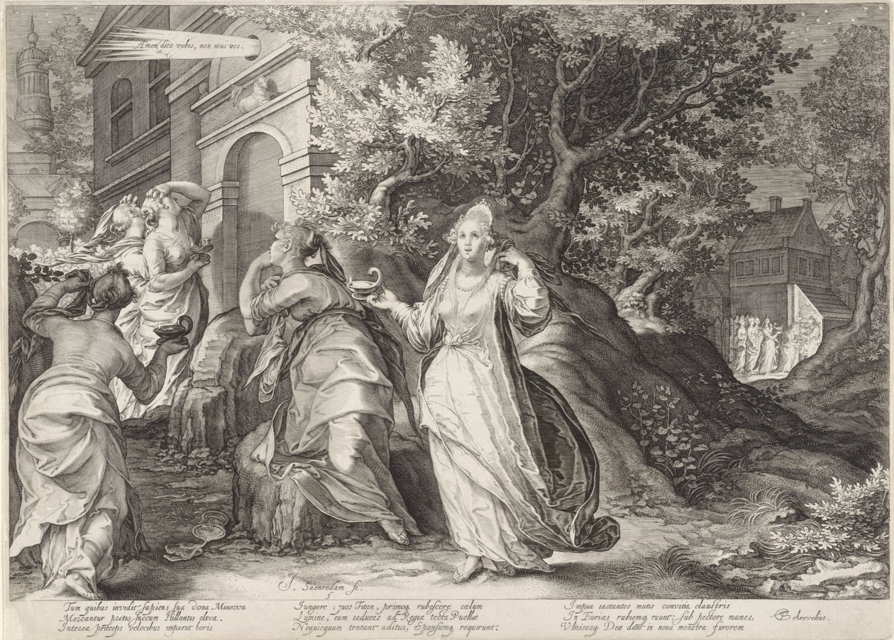 Pět pošetilých panen ženich nepřijme The Wise and Foolish Virgins (název série) od Jan Saenredam