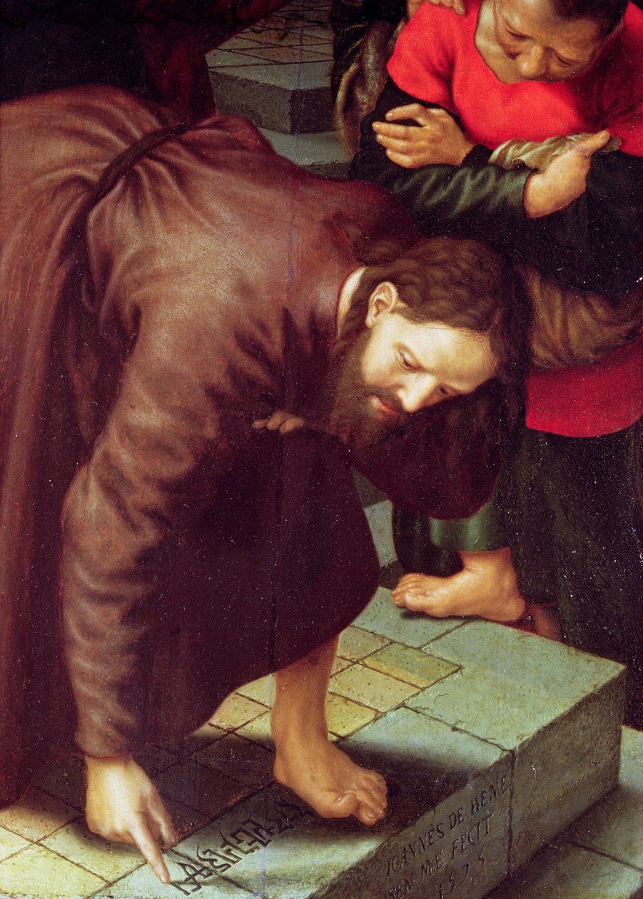 Kristus a žena přistižená při cizoložství (detail 231478) od Jan Sanders van Hemessen