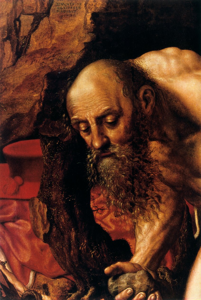 Svatý Jeroným, detail, 1543. od Jan Sanders van Hemessen