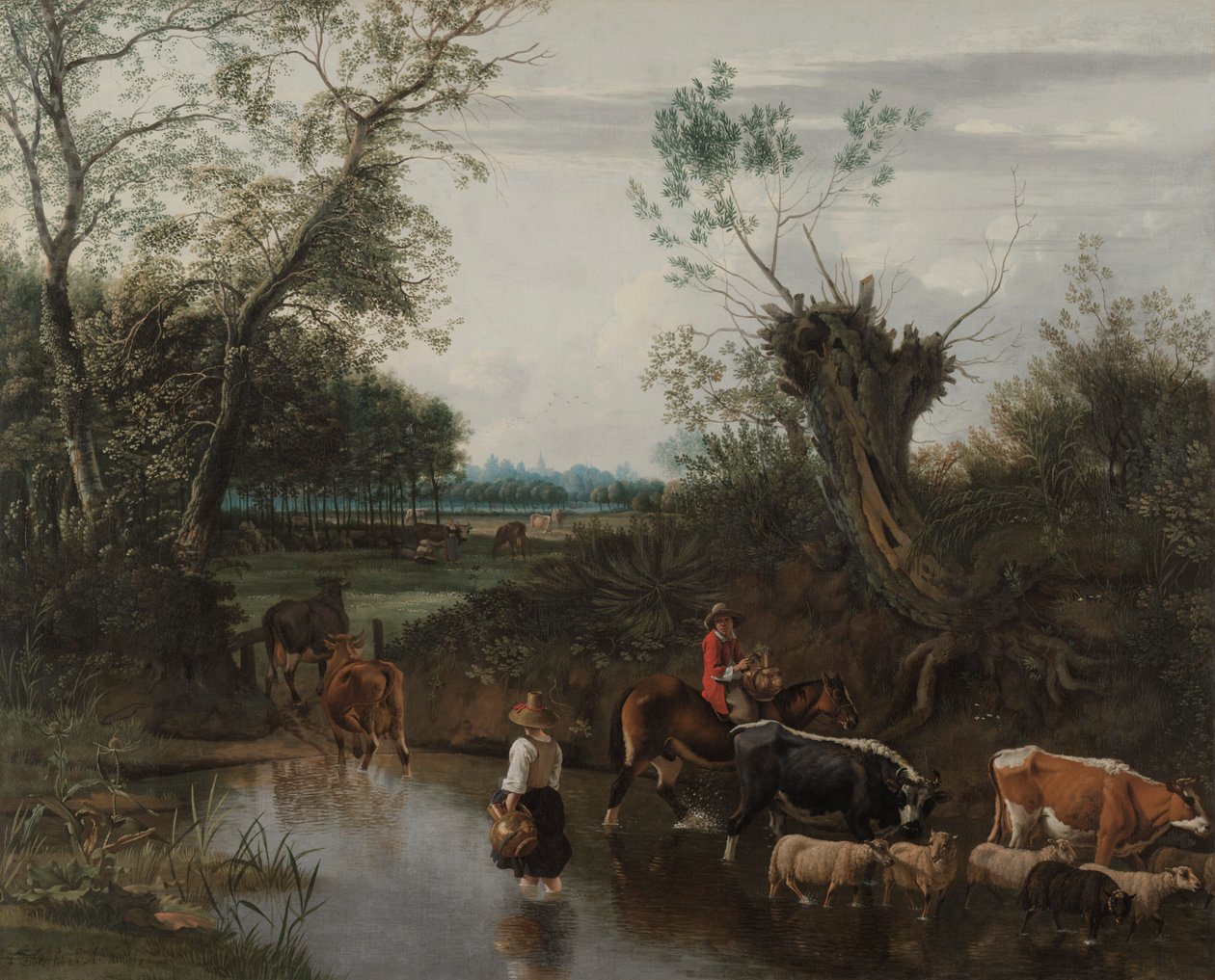 Rolníci přes potok, c. 1670. od Jan Siberechts