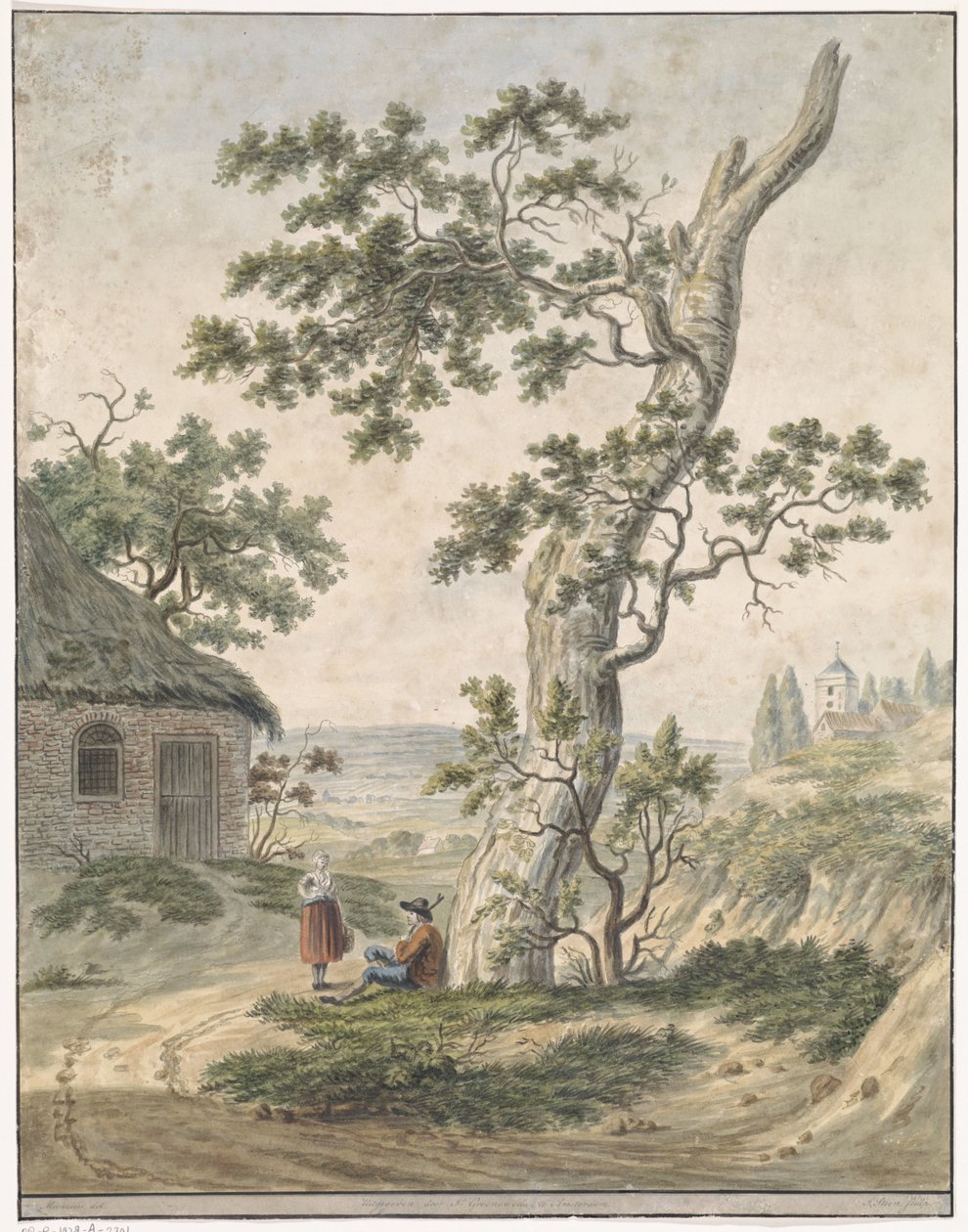 Krajina s mužem a ženou u stromu od Jan Steen (van Alkmaar)