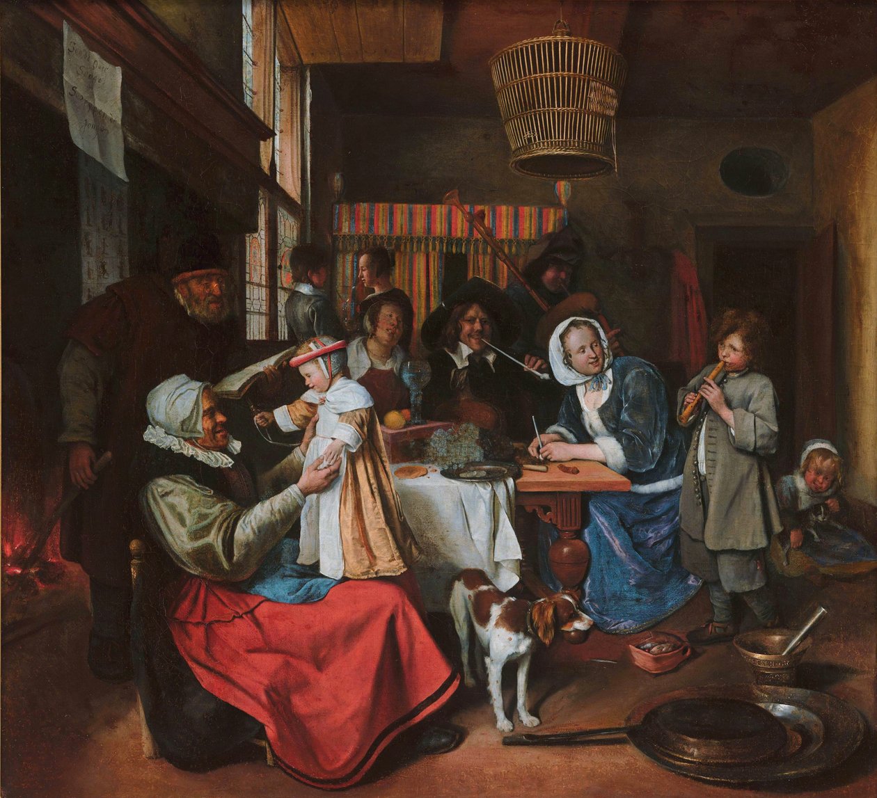 Jak staří zpívají, tak mladí pískají od Jan Steen
