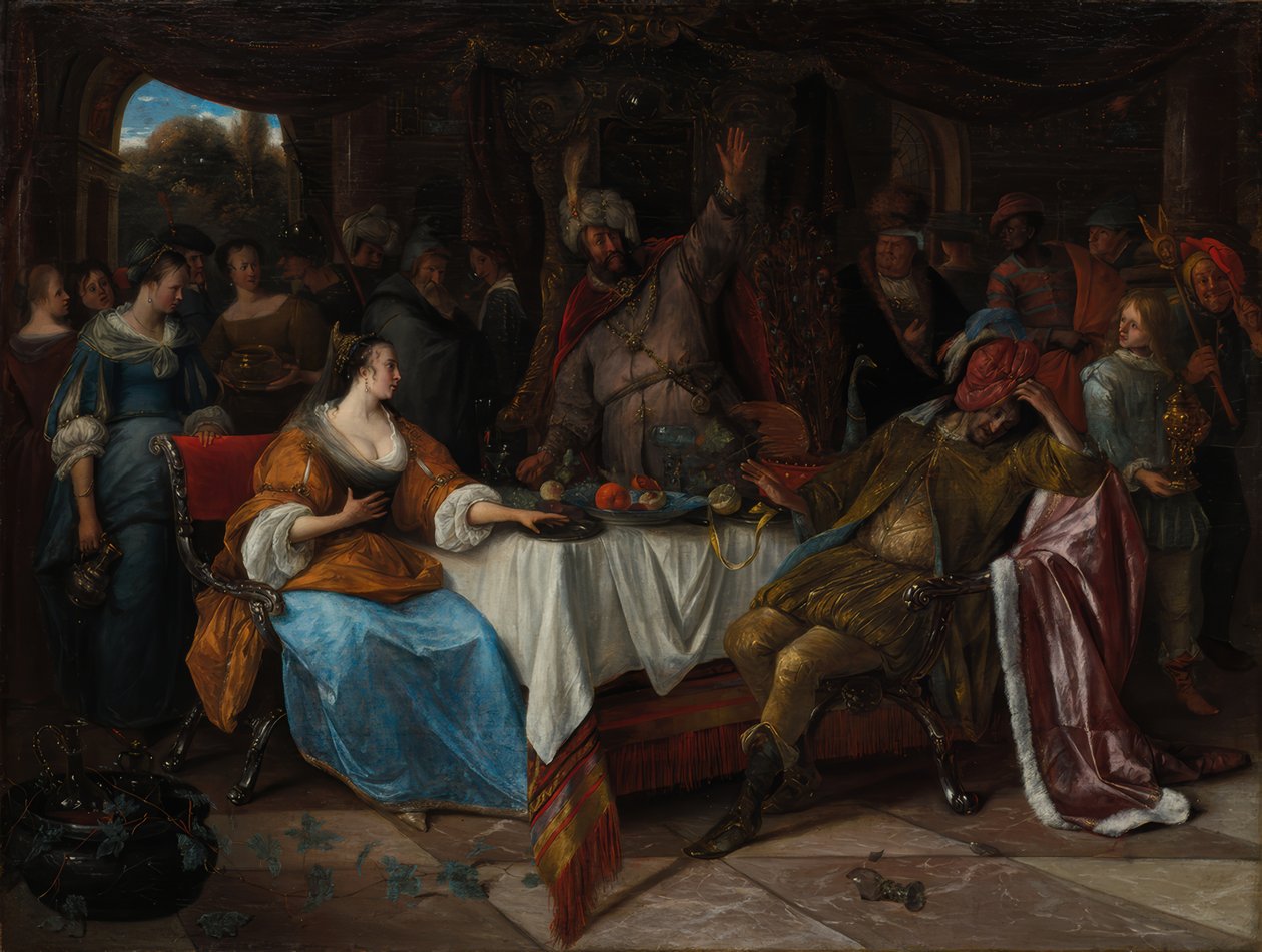 Ester, Achašveróš a Haman od Jan Steen