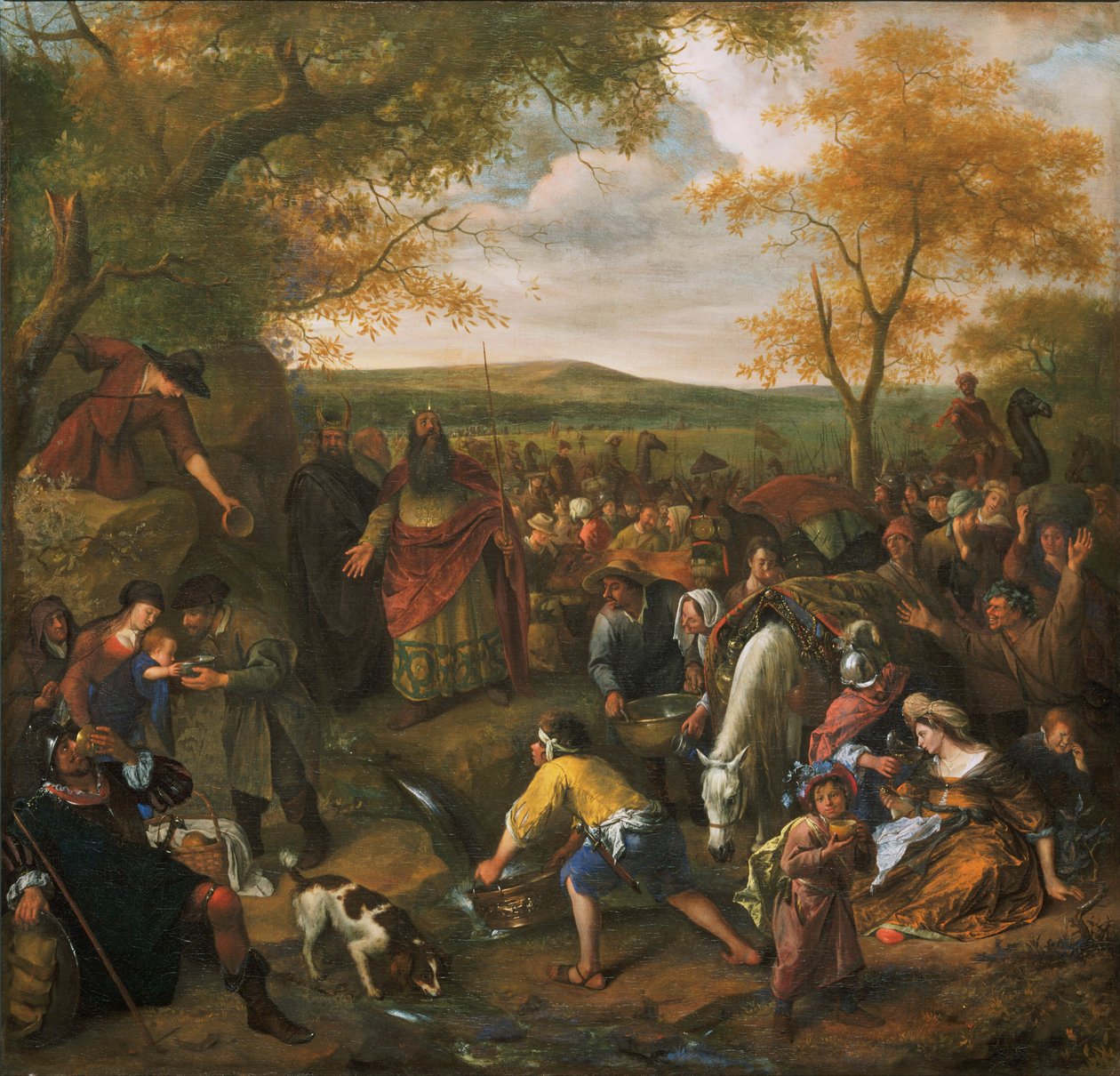Mojžíš udeřil do skály od Jan Steen