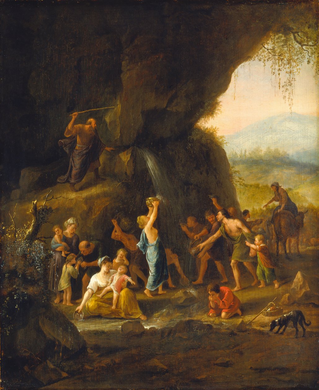 Mojžíš tluče do skály od Jan Steen