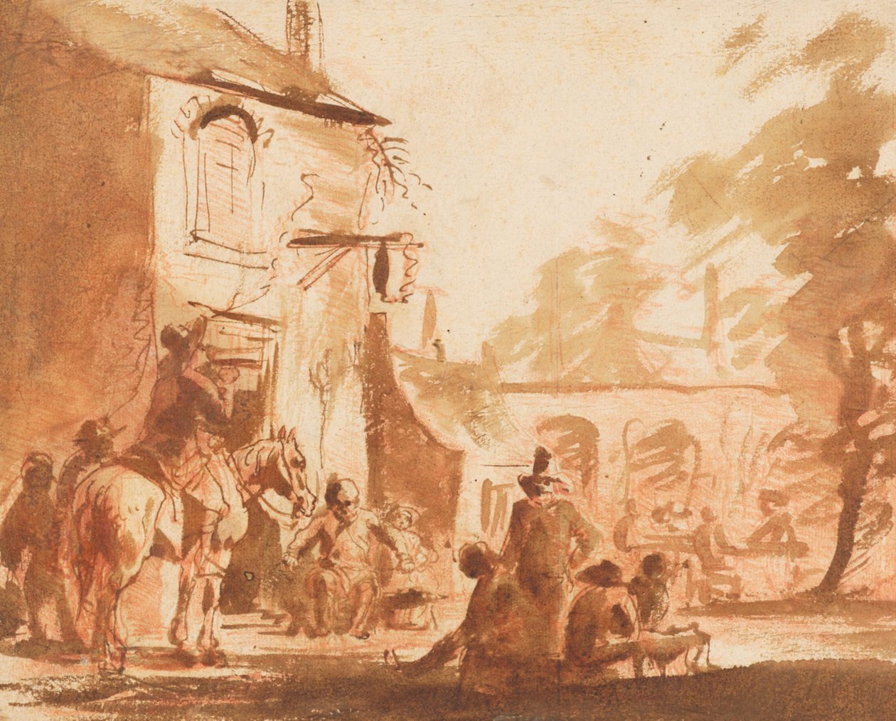 Odpočinek před hostincem od Jan Steen