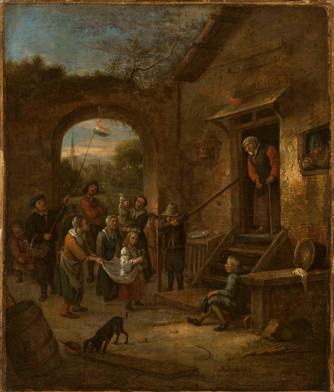 Májová slavnost (Sbírání almužen) od Jan Steen
