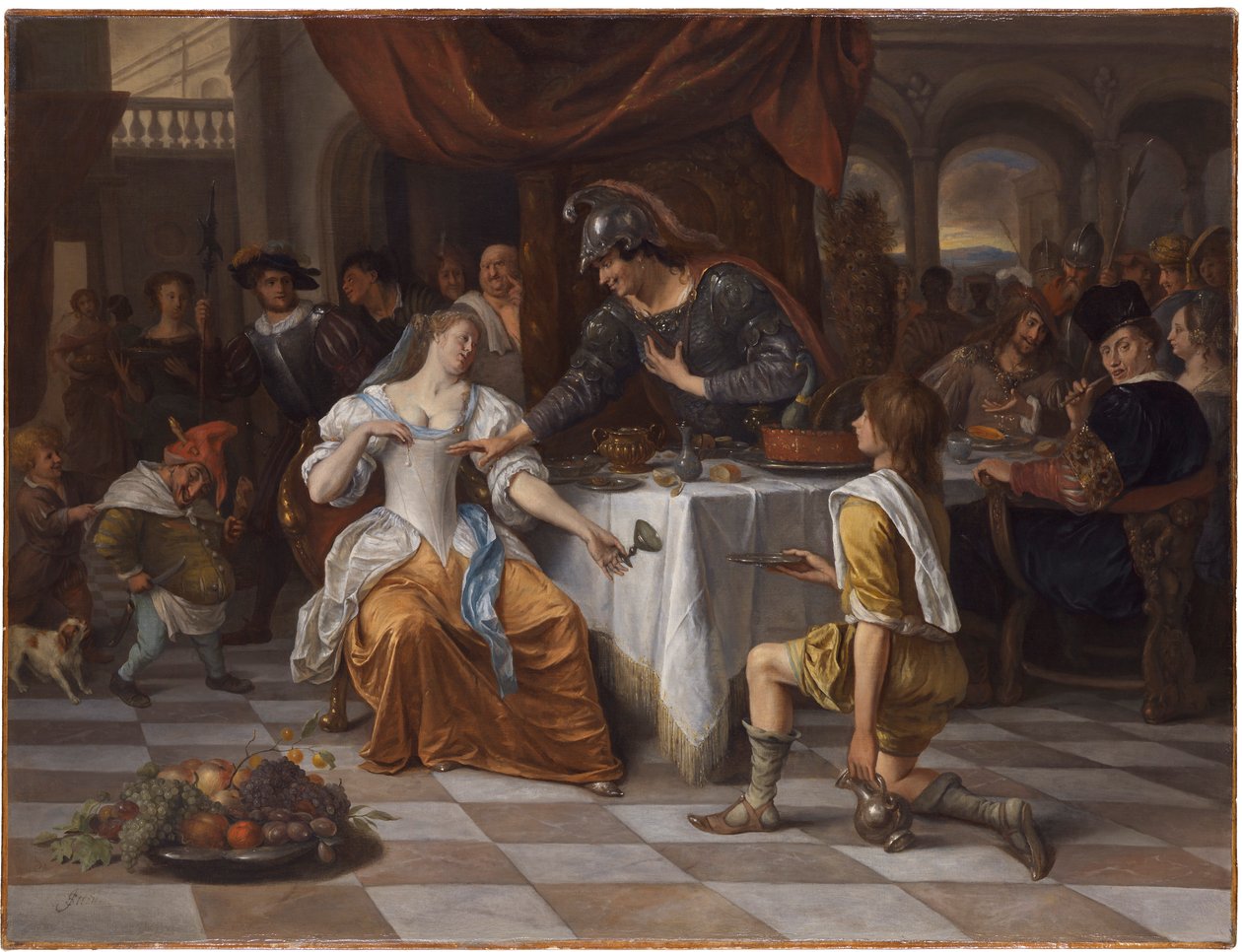 Hostina Antonína a Kleopatry od Jan Steen