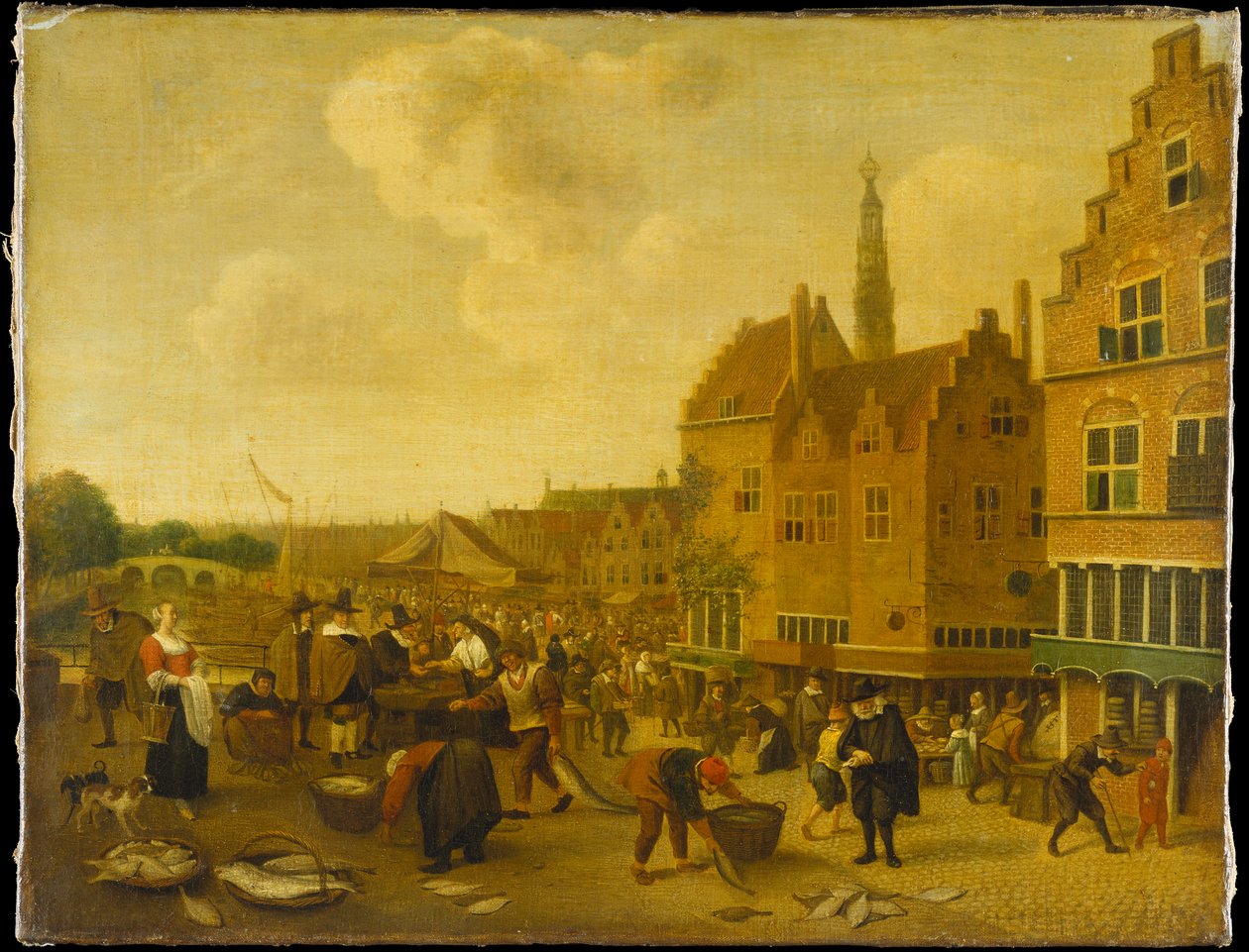 Rybí trh v Leidenu od Jan Steen