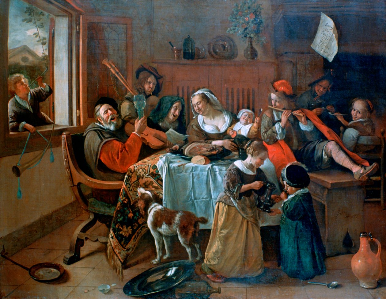 Veselá rodina, 1668 od Jan Havickszoon Steen