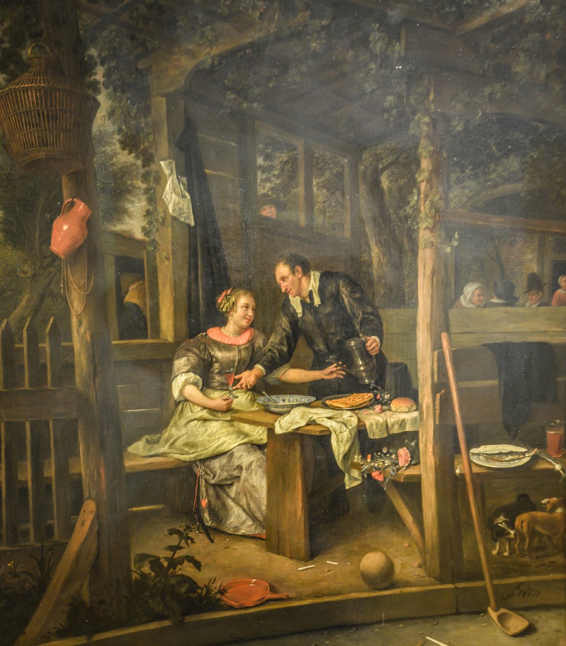 Dva milenci pod altánem od Jan Steen
