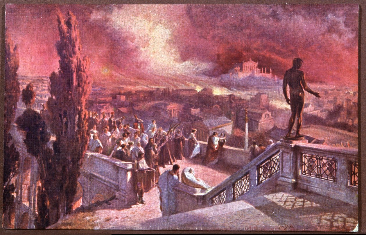 Incendie de Rome, Velký požár Říma (pohlednice) od Jan Styka