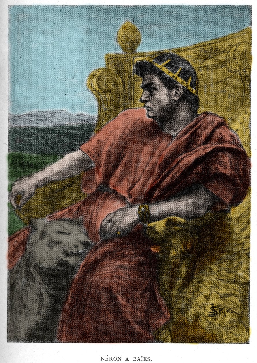 Neron a Baises (Nerone) ilustrace JANA STYKY (1858-1925) k románu „Quo Vadis“ od Henryka Sienkiewicze. od Jan Styka