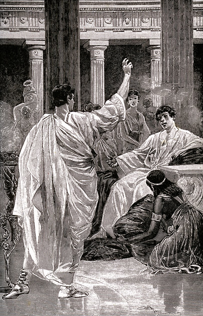 Vinicius tváří v tvář Petrone, asi 1900-20 (ilustrace) od Jan Styka