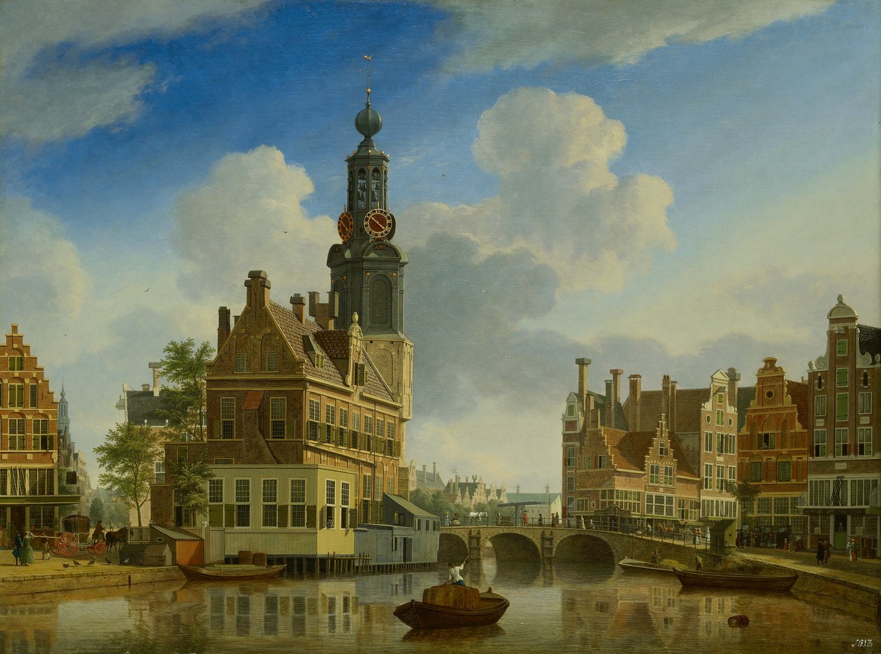 Munt Tower při pohledu ze Singelu, 1751 od Jan Ten Compe