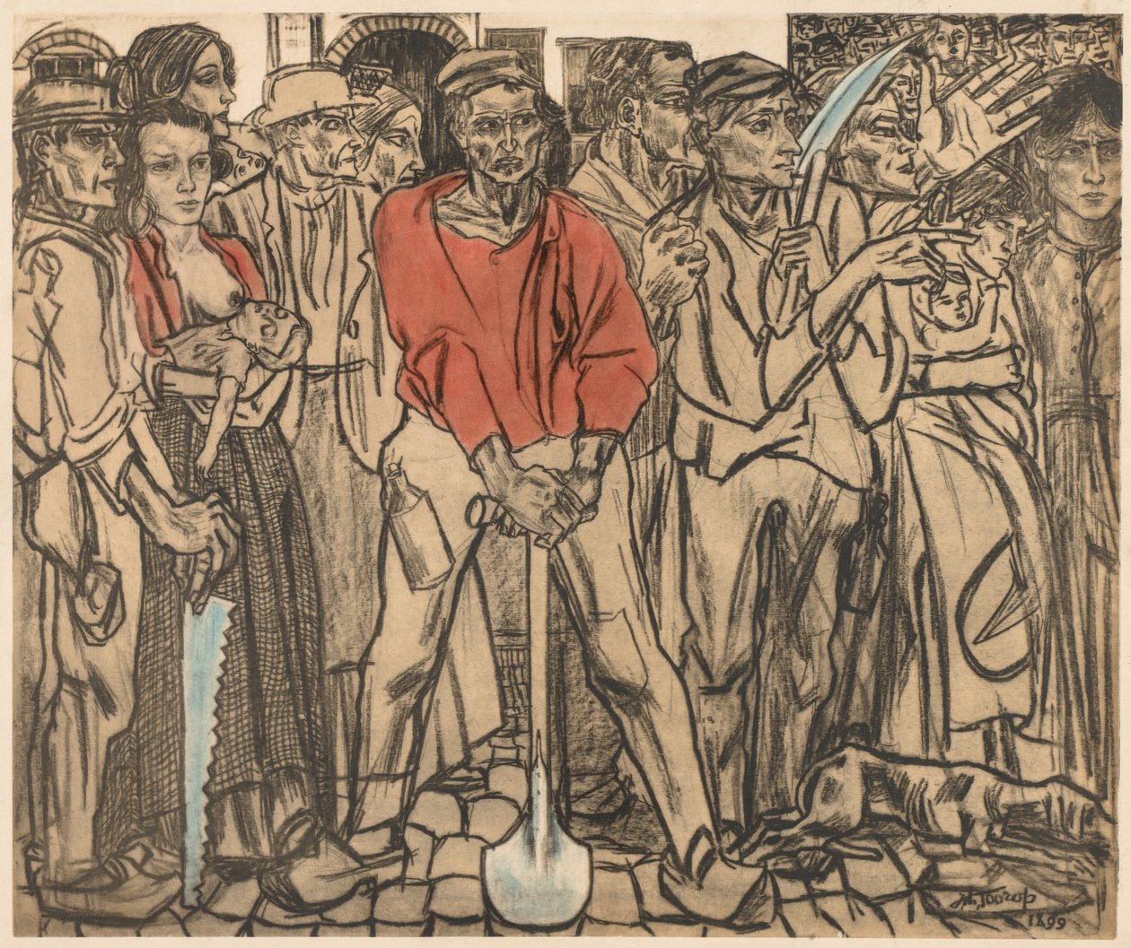 Skupina dělníků od Jan Theodore Toorop