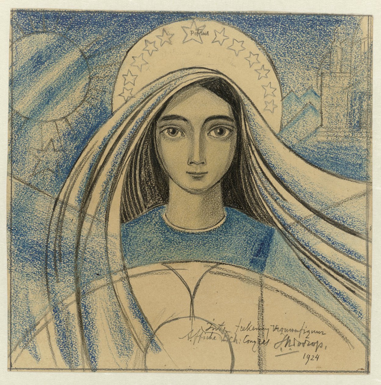 Návrh plakátu pro Mezinárodní eucharistický kongres v Amsterdamu, 22.–27. července 1924 od Jan Toorop