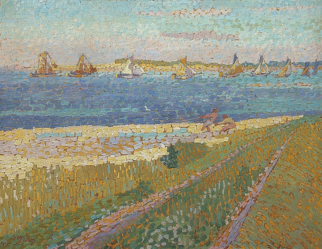 Fischerboote bei Veere (Rybářské loďstvo Veere). 1907 od Jan Toorop