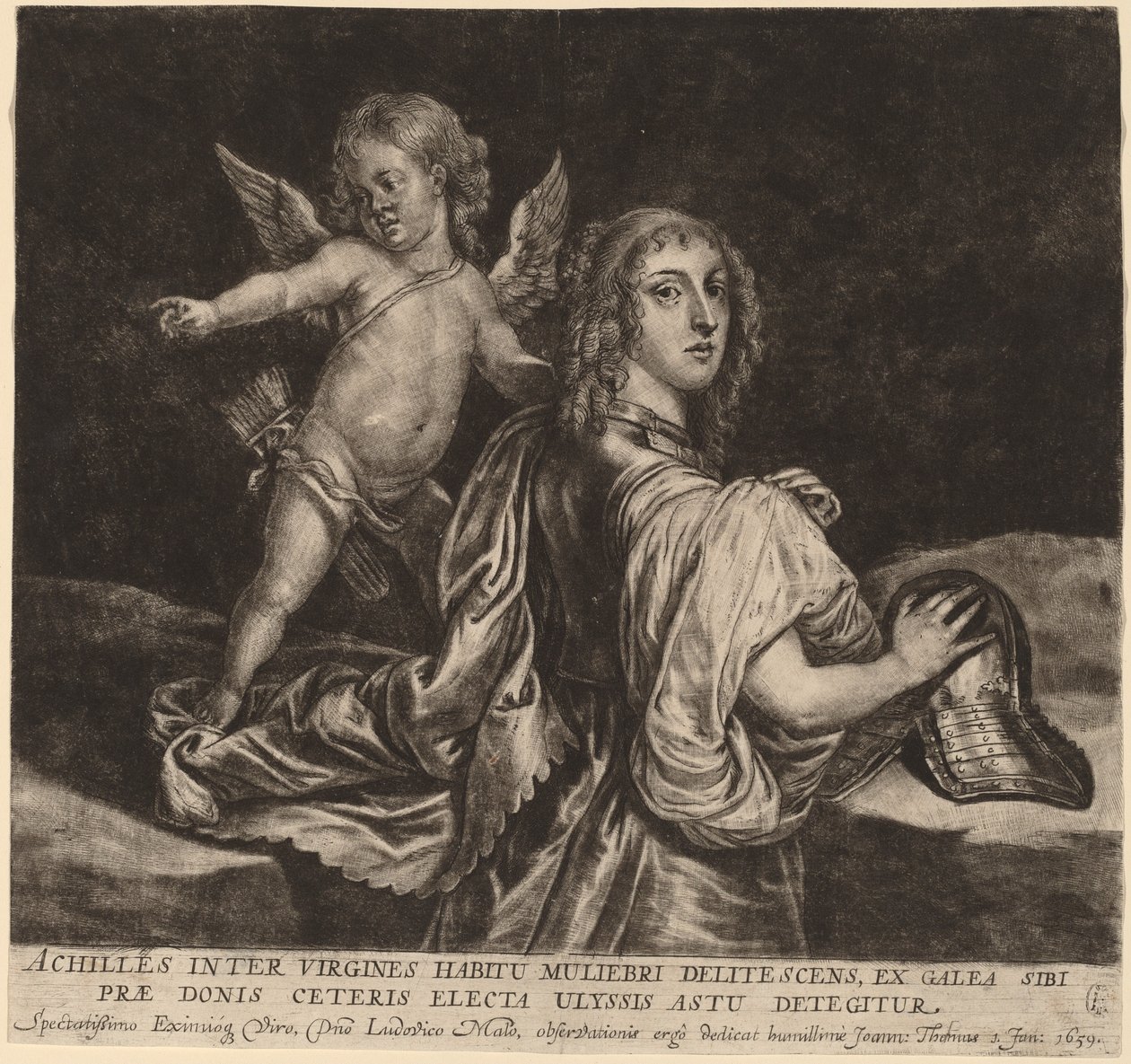 Achilles jako Pyrrha s Cupidem od Jan Thomas