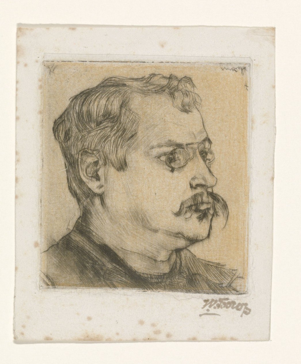 Portrét Huga Vogela od Jan Toorop (signed by artist)