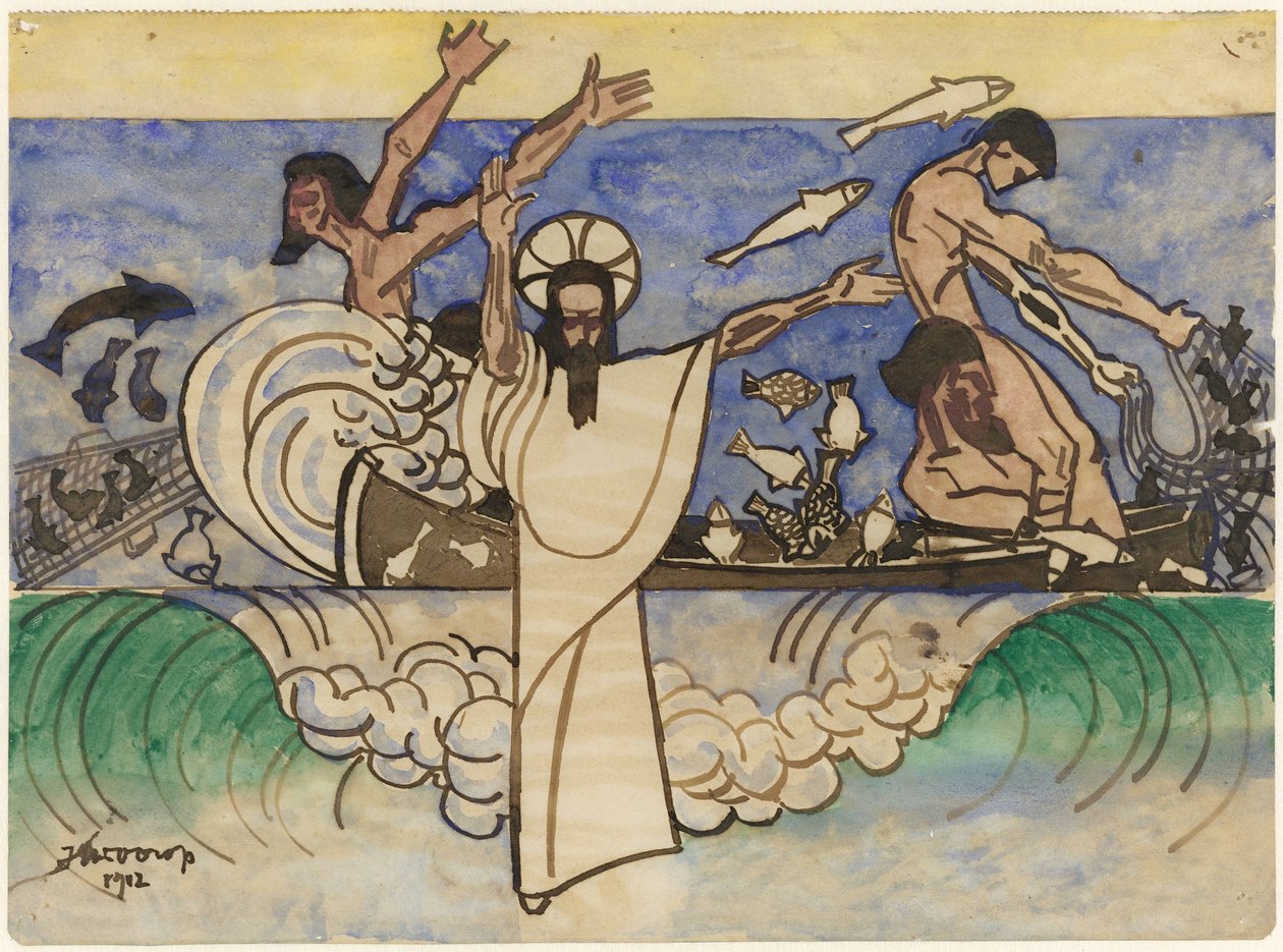 Zázračný úlovek ryb od Jan Toorop