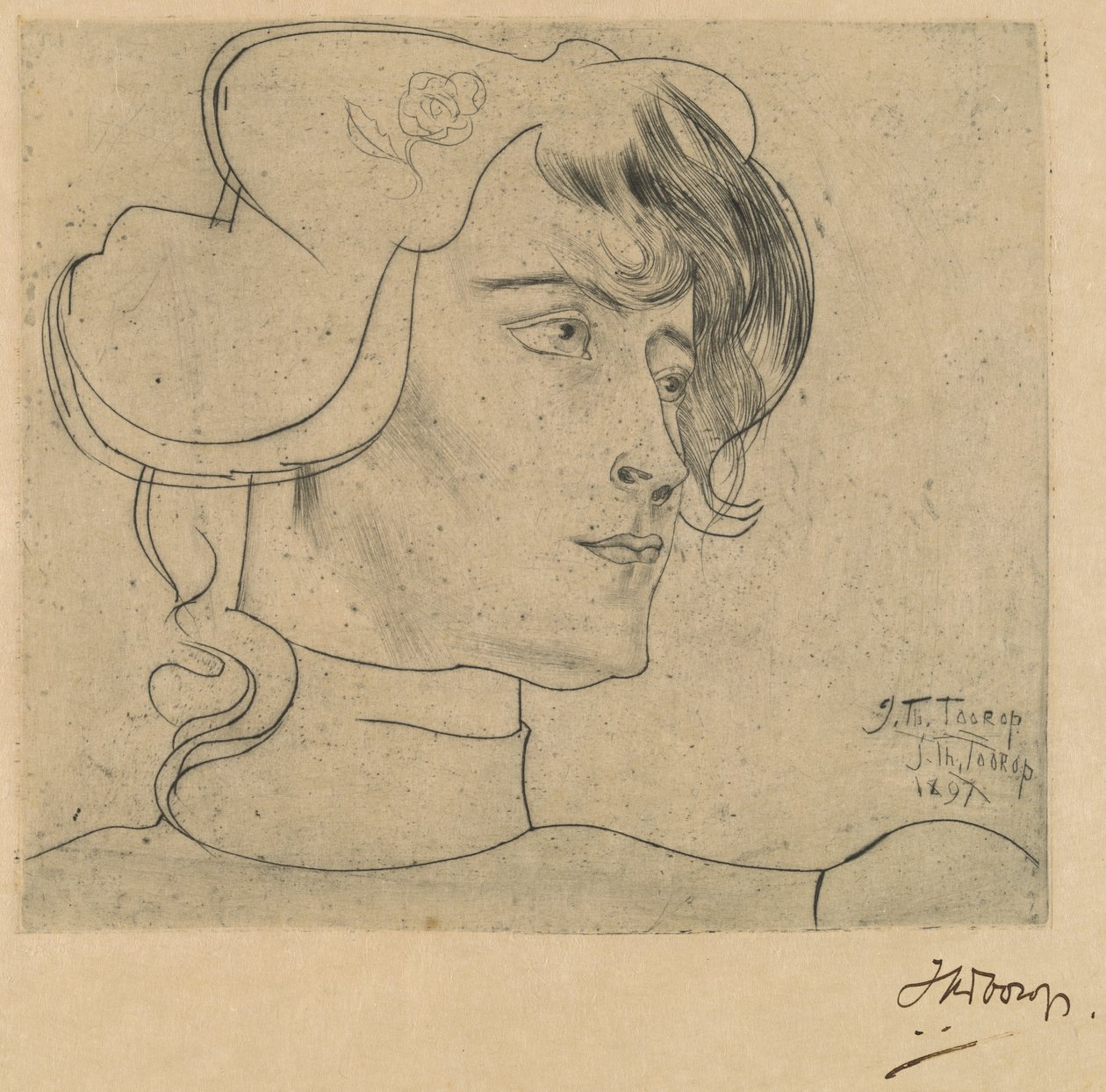 Hlava ženy (Marguérite Adolphine Helfrich) od Jan Toorop
