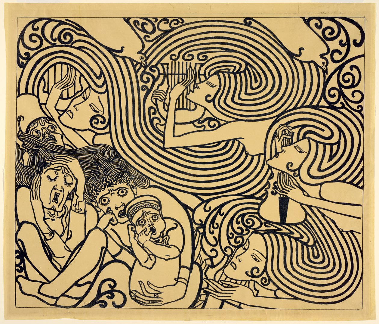 Návrh obrazu pro plakát, Wagenaarova kantáta "Ztroskotání od Jan Toorop