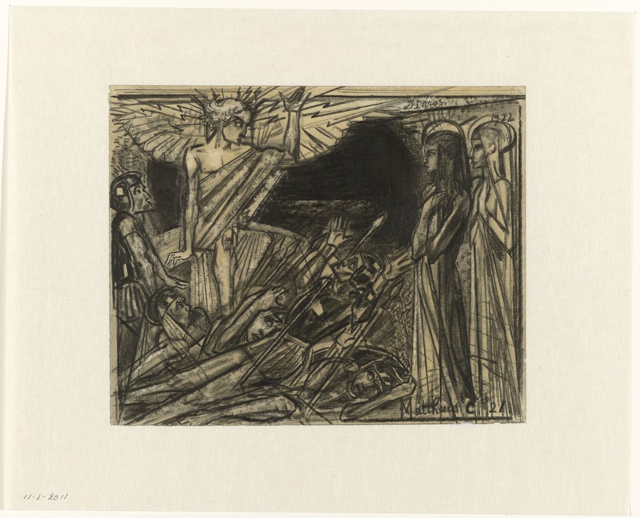 Marie u hrobu, kterou oslovil anděl od Jan Toorop