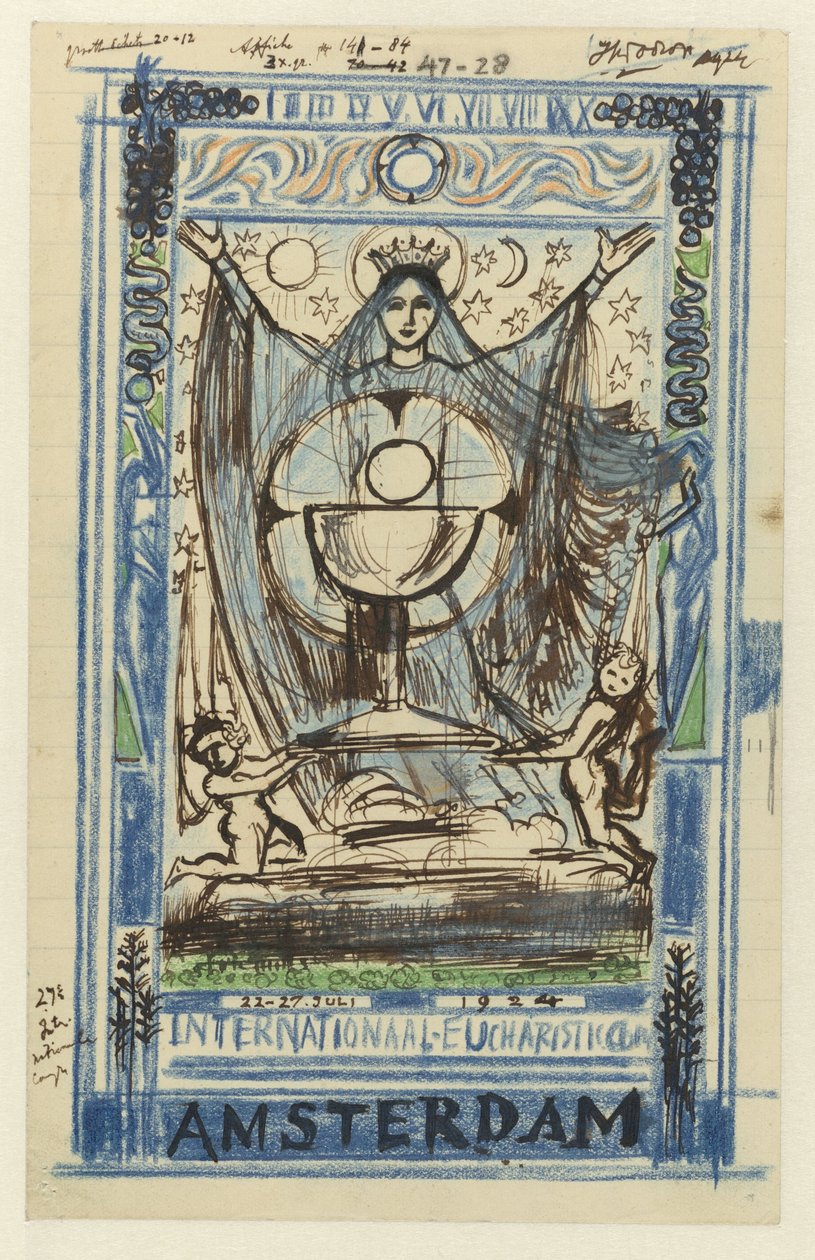 Návrh plakátu pro Mezinárodní eucharistický kongres konaný v Amsterdamu ve dnech 22.-27. července 1924 od Jan Toorop