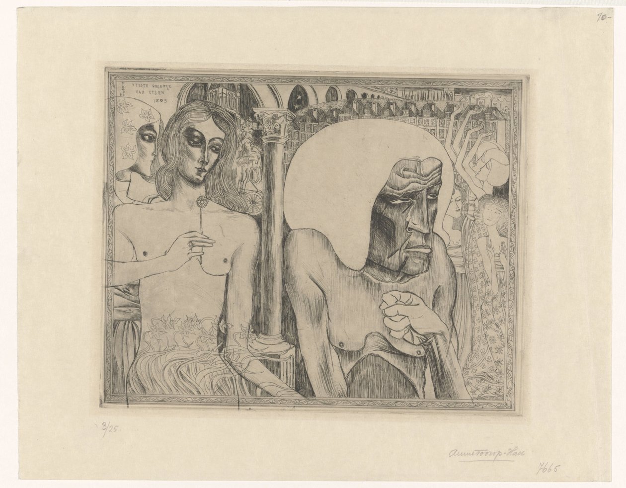 Stará žena obklopená mladými ženami Mládí a věk ženy (původní název) od Jan Toorop
