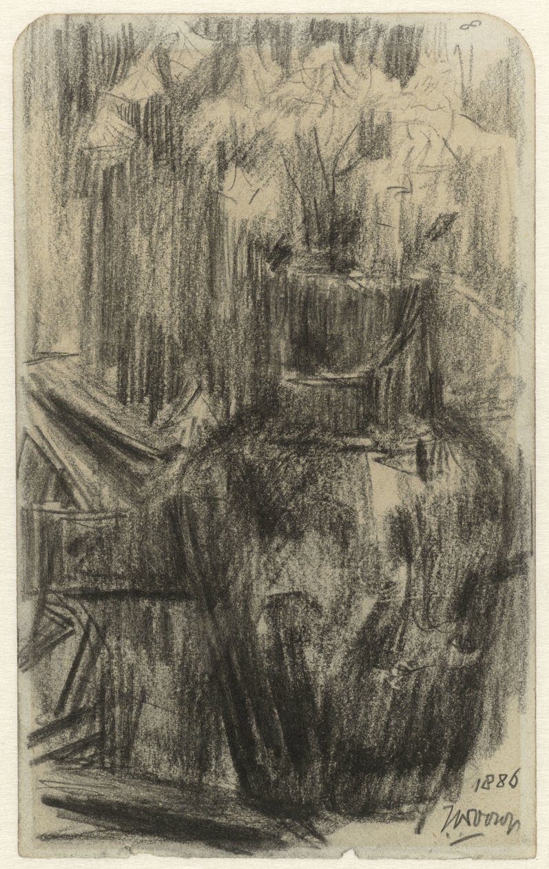 Váza s květinami v interiéru od Jan Toorop