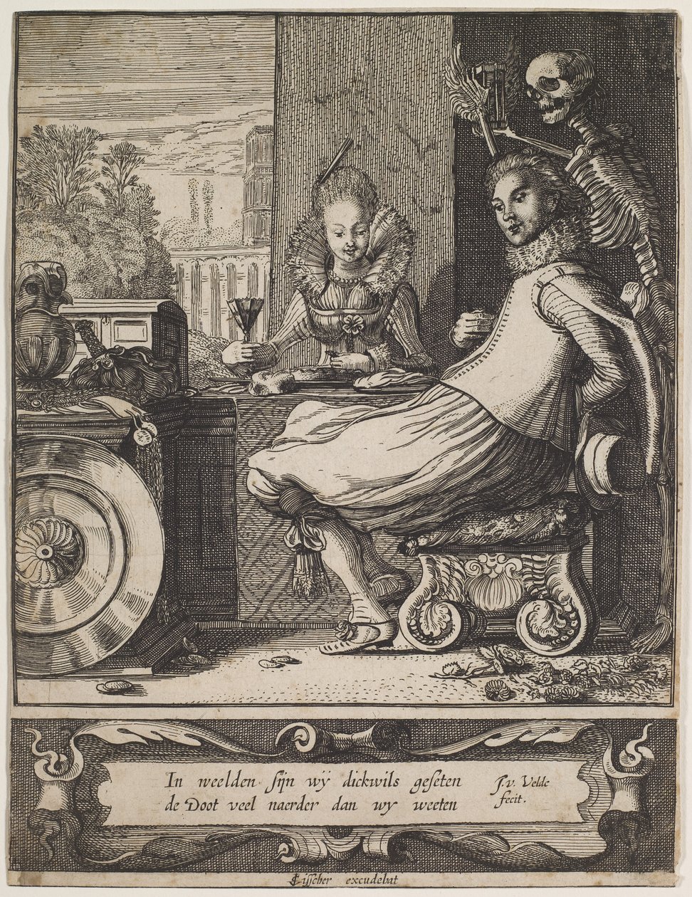 Smrt překvapuje pár, asi 1618-20 (lept a rytina) od Jan Van de II Velde