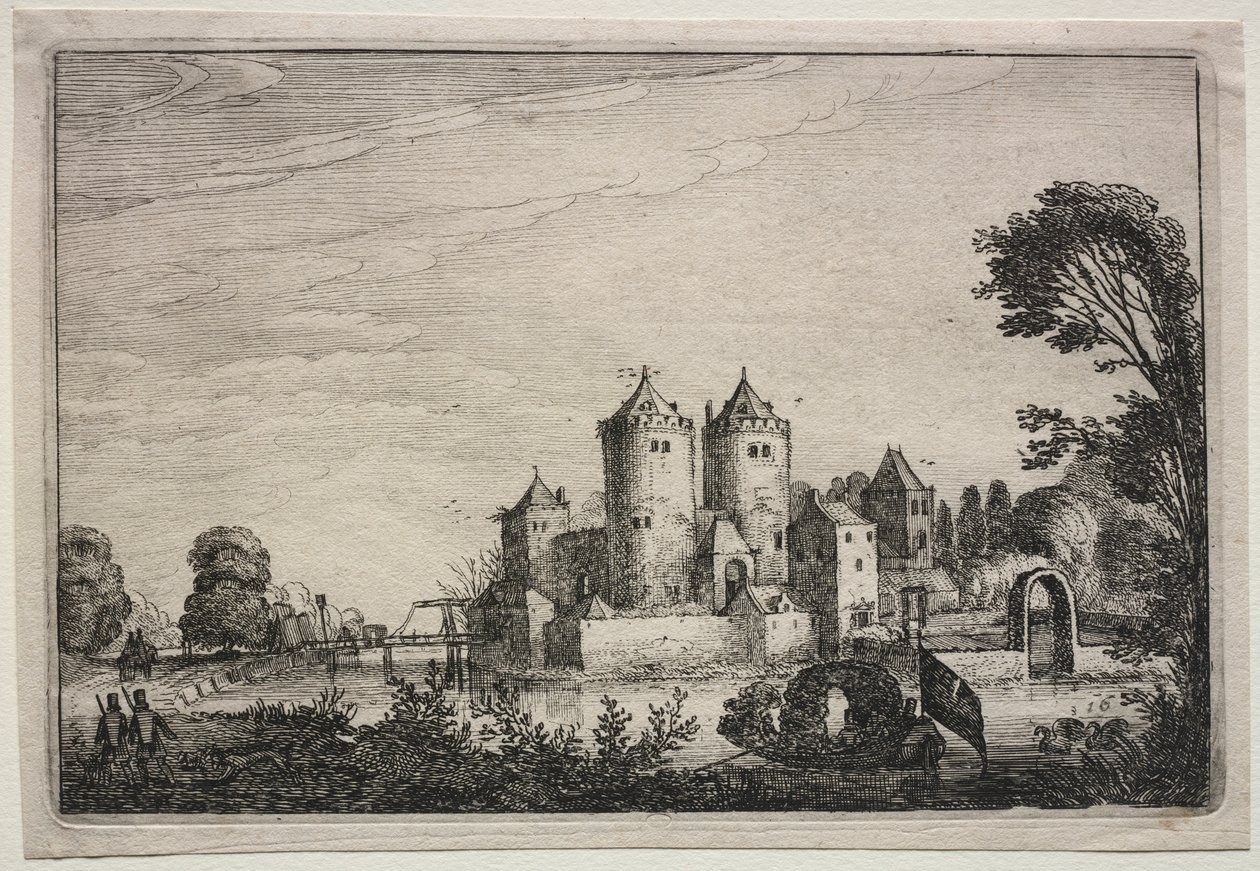 Hrad se dvěma věžemi od Jan Van de Velde