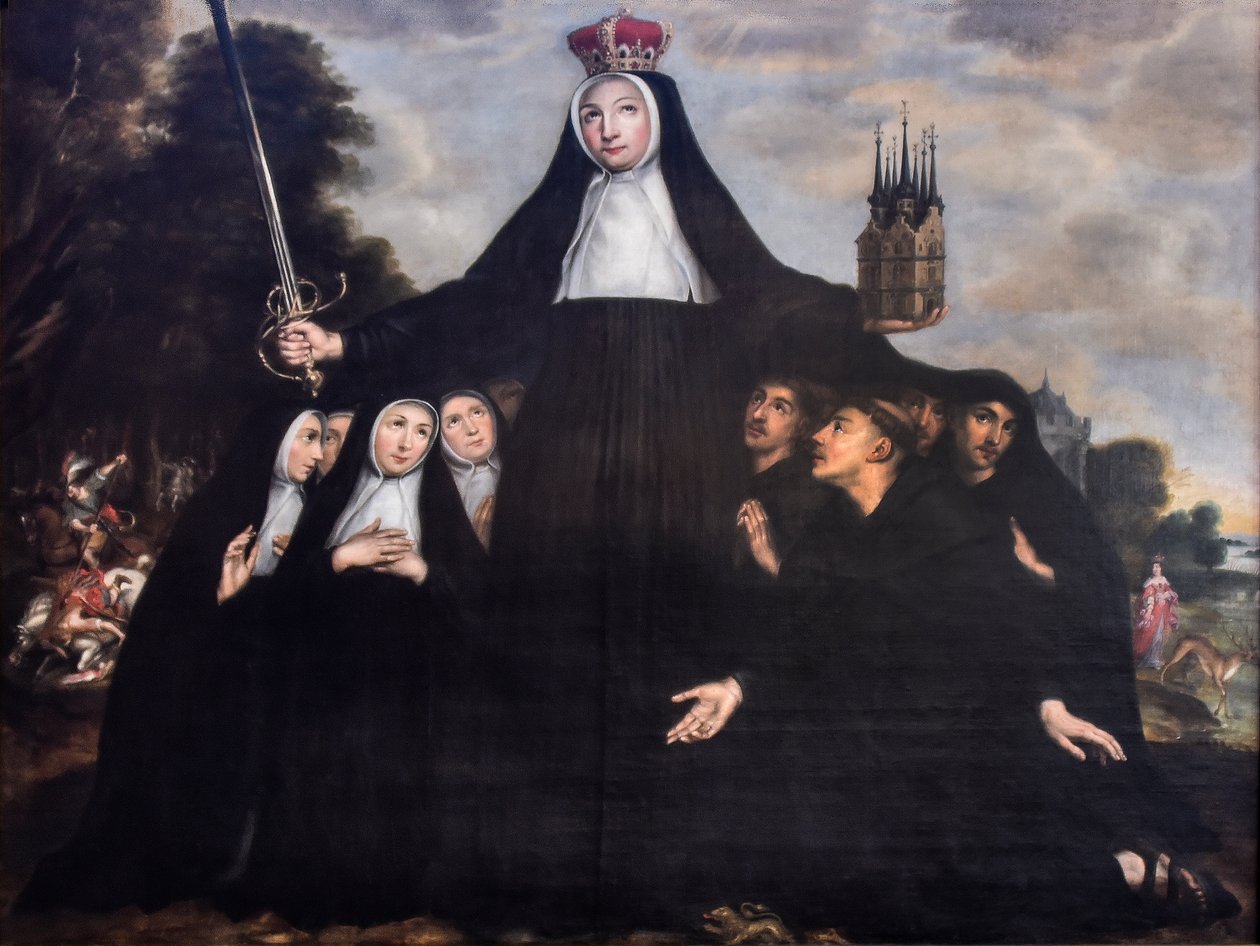 Jan Verhoeven (1642-1676 ) Svatá Begga jako patronka žebraček a žebráků Kostel Beguinage Mechelen 19-08-2023 od Jan Verhoeven