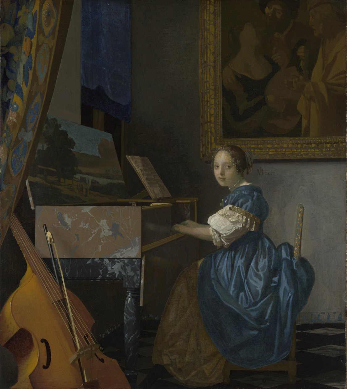 Mladá žena sedící u Virginal, c. 1670 od Jan Vermeer van Delft