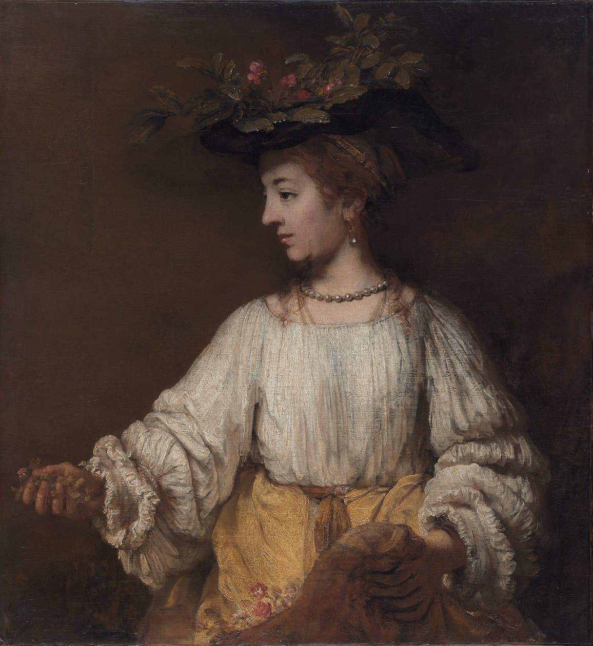 Flora - Malba Rembrandta van Rijna od Johannes Vermeer