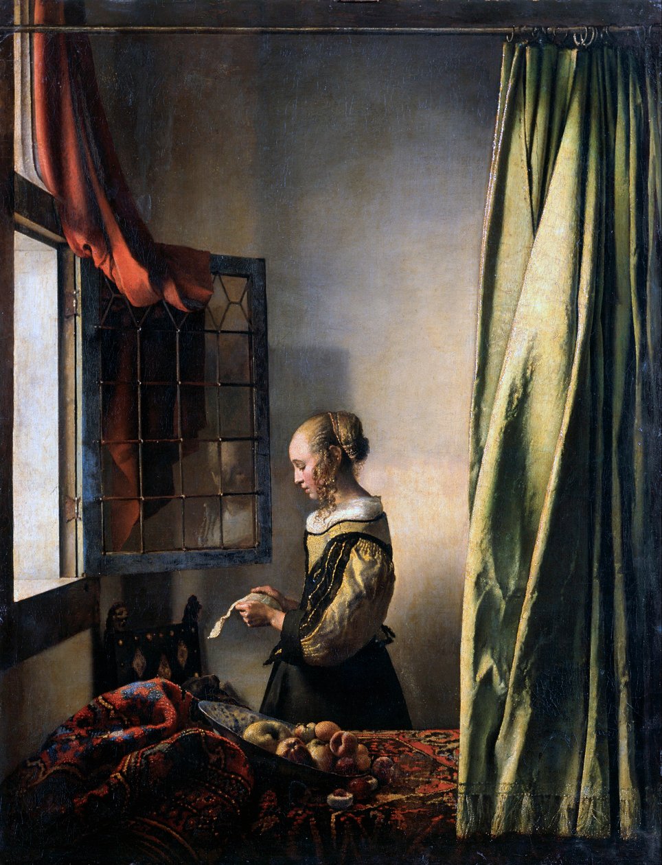 Dívka čte dopis u otevřeného okna, asi 1659 od Jan Vermeer van Delft