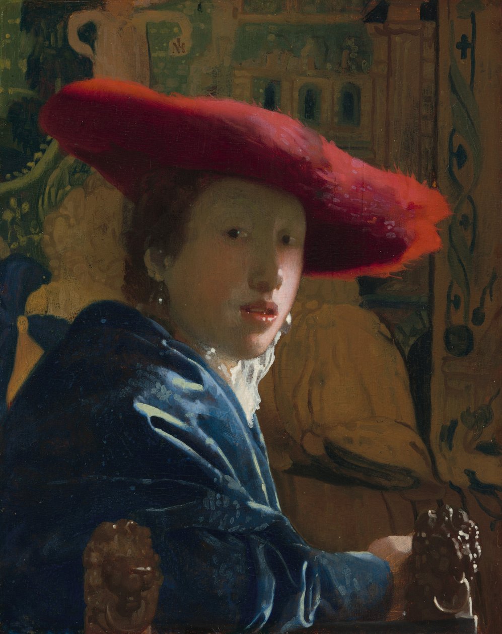 Dívka s červeným kloboukem, c. 16651666. od Johannes Vermeer