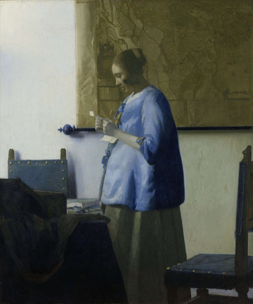 Žena v modrém čtení dopisu od Jan Vermeer van Delft