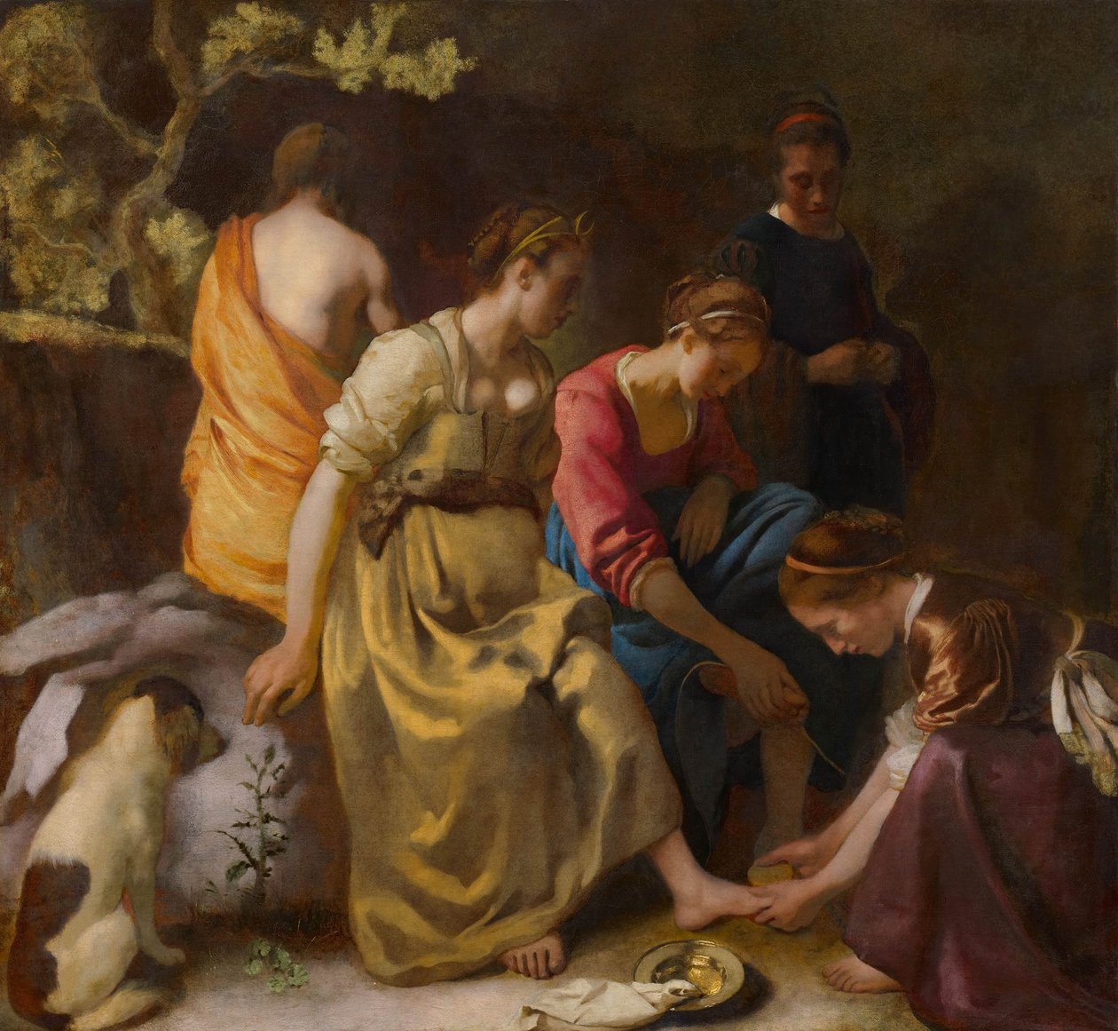 Diana a její společníci, cca 1654 od Jan Vermeer van Delft