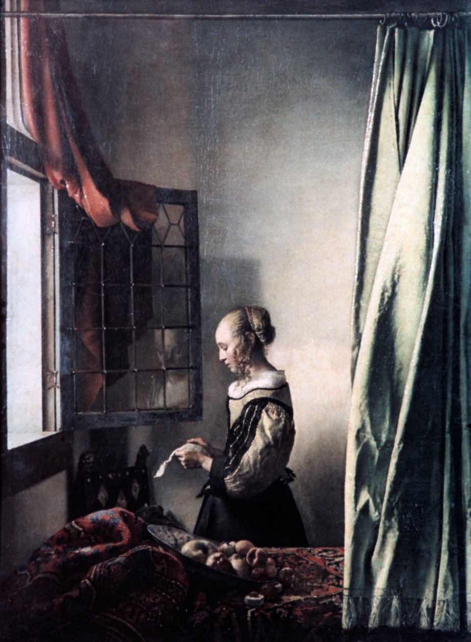 Dívka čte dopis v otevřeném okně, c1657 od Jan Vermeer van Delft