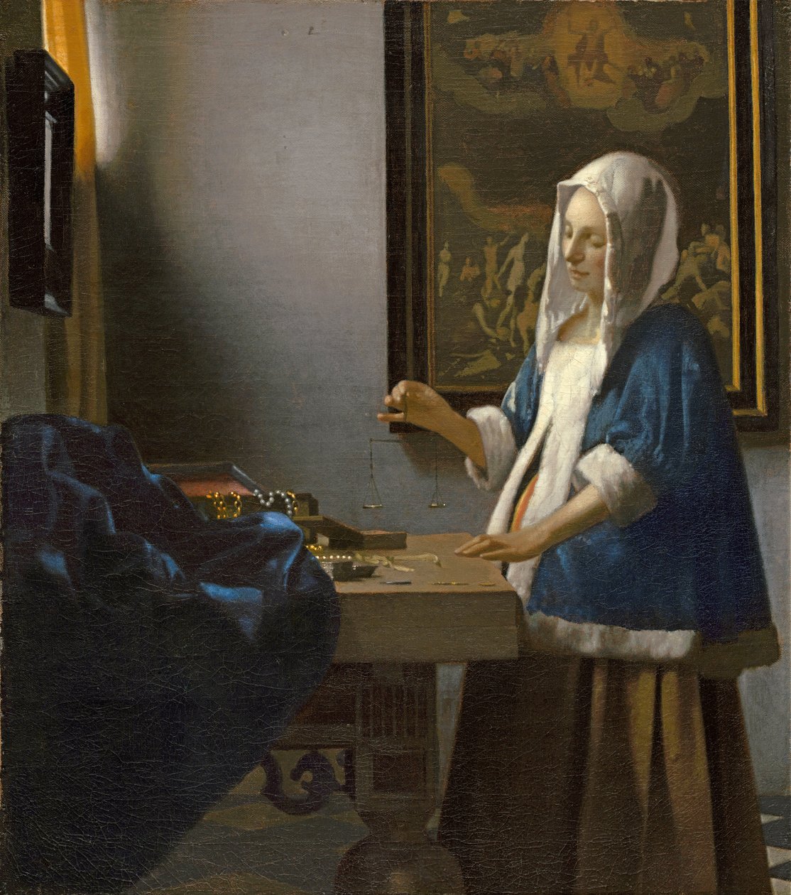 Žena drží rovnováhu od Jan Vermeer van Delft