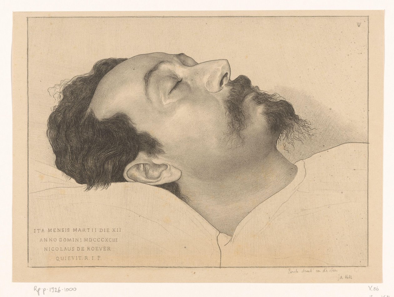 Tak 12. března roku 1803 Nicholas de Roever odpočíval. R.I.P. (původní název objektu) od Jan Veth (signed by artist)