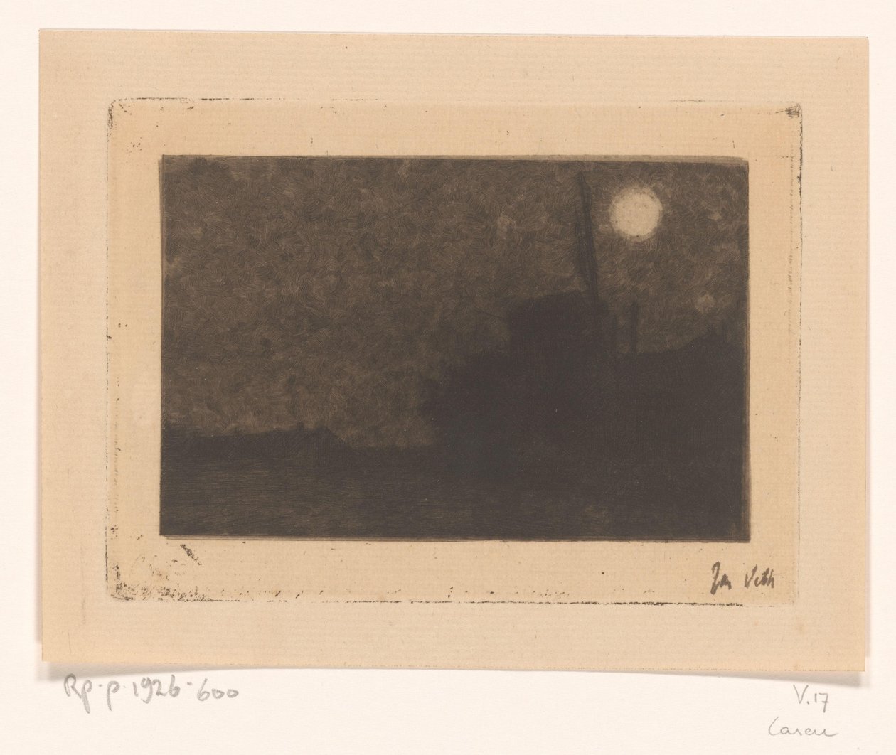 Mlýn v Larenu v měsíčním světle od Jan Veth (signed by artist)