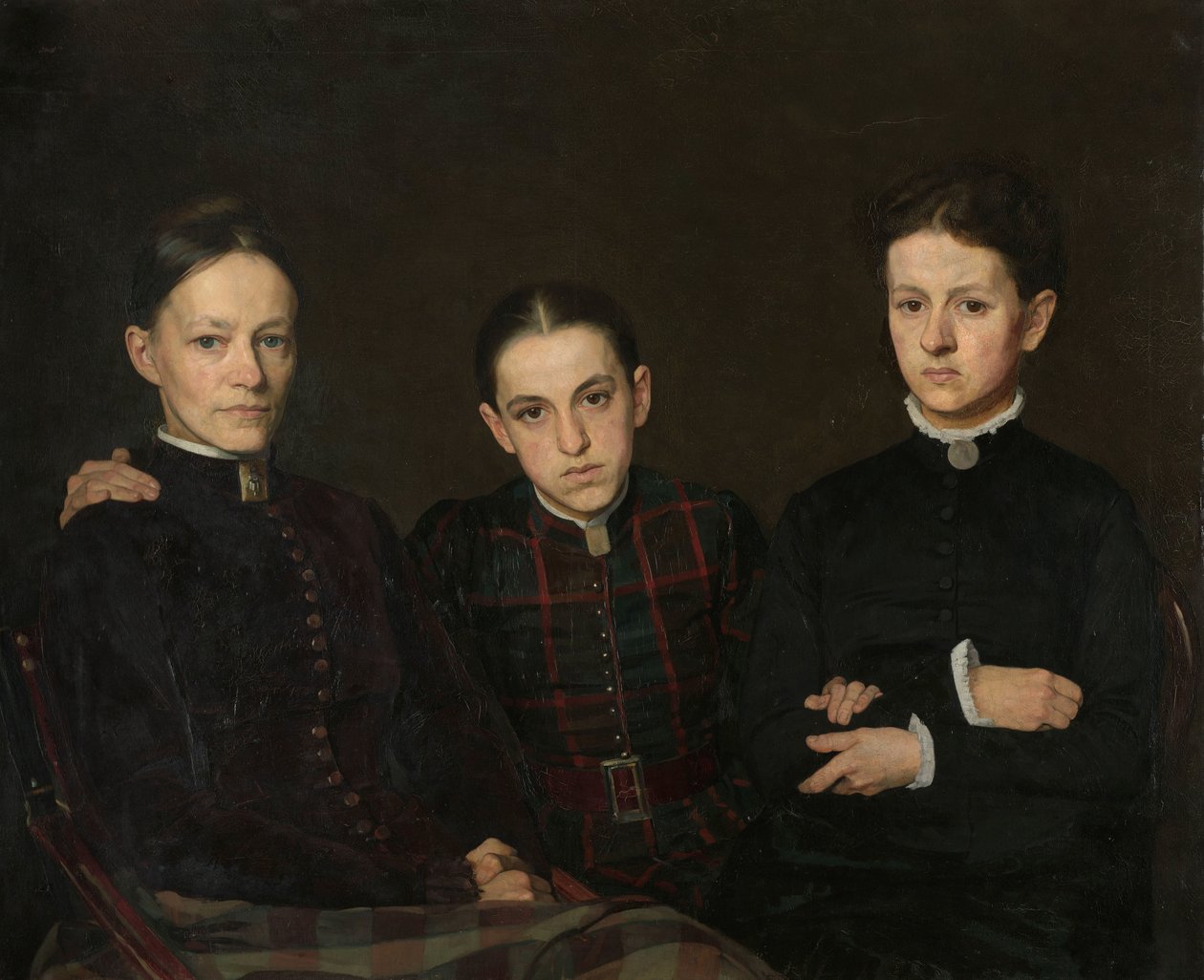 Portrét Cornelie, Clary a Johanny Vethových Cornelia, Clara a Johanna Veth, Tři sestry umělce od Jan Veth