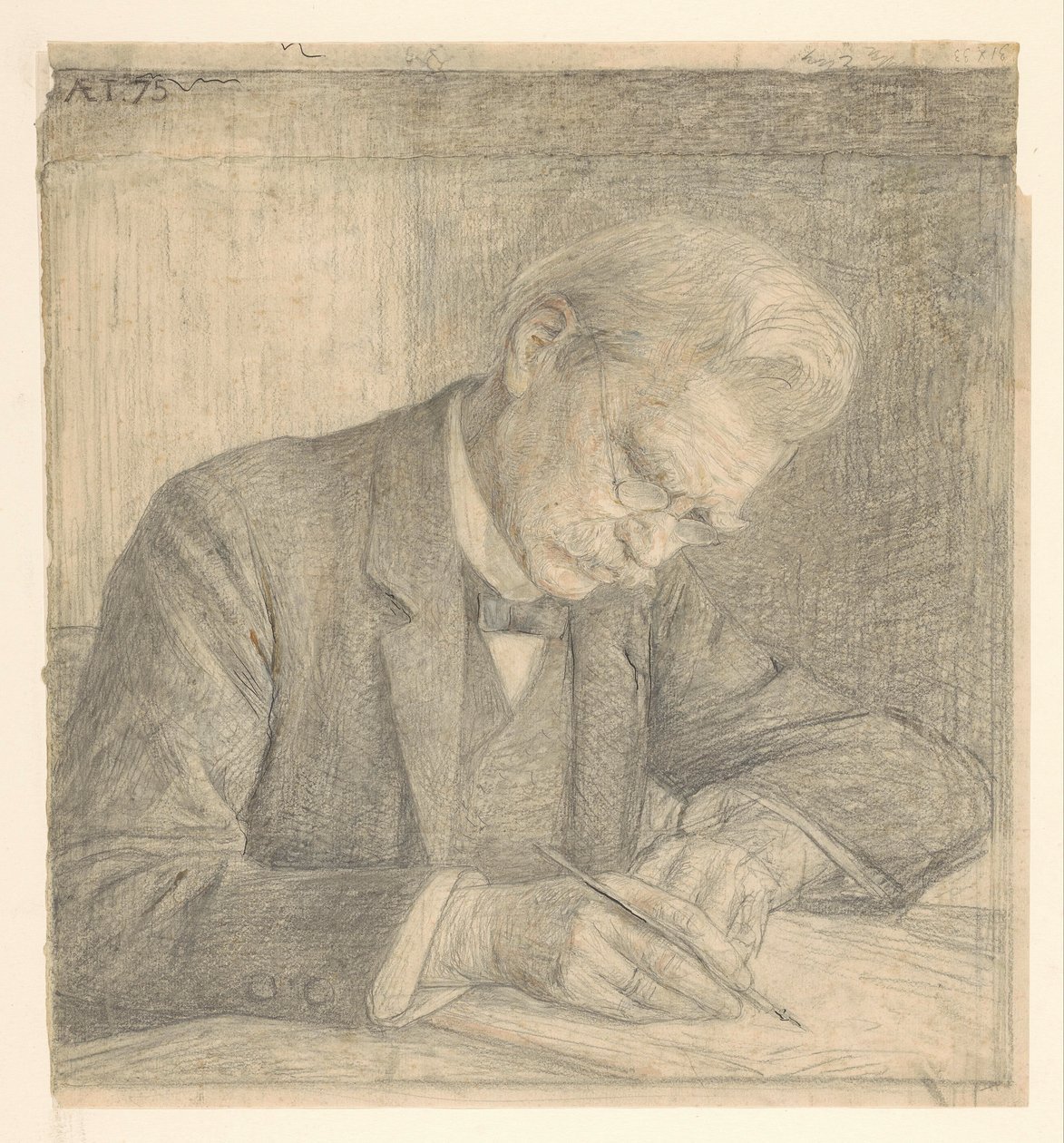 Portrét J. van der Vegta, psaní od Jan Veth