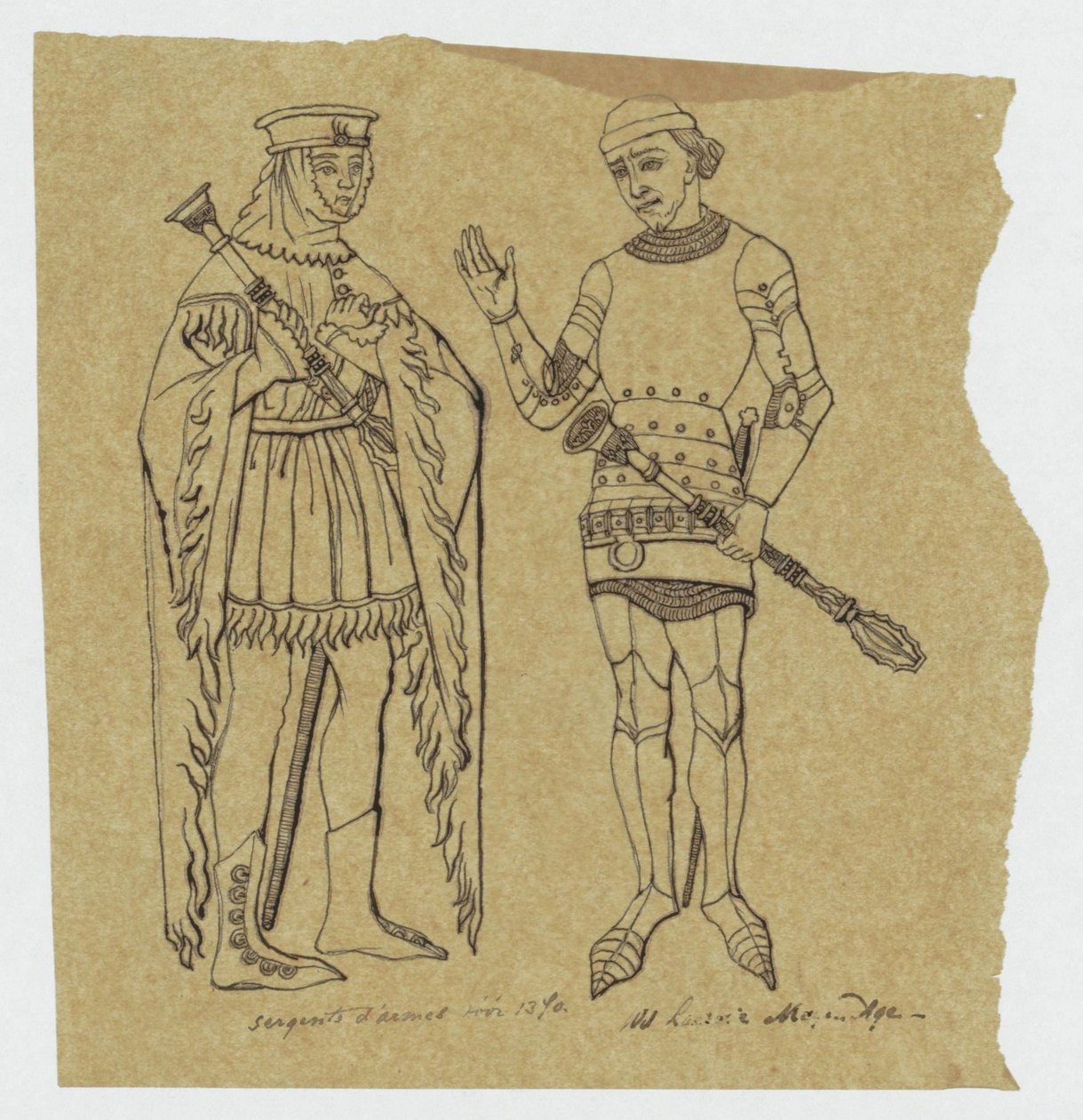 Zwei mittelalterliche Soldaten vor 1370 od Jan Veth