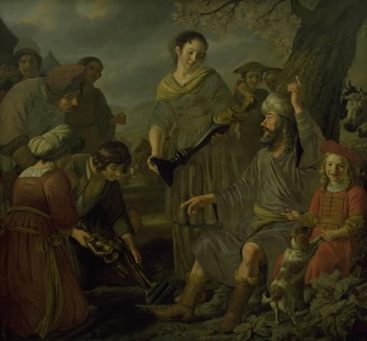 Jacob pohřbívající pohanské idoly od Jan Victors